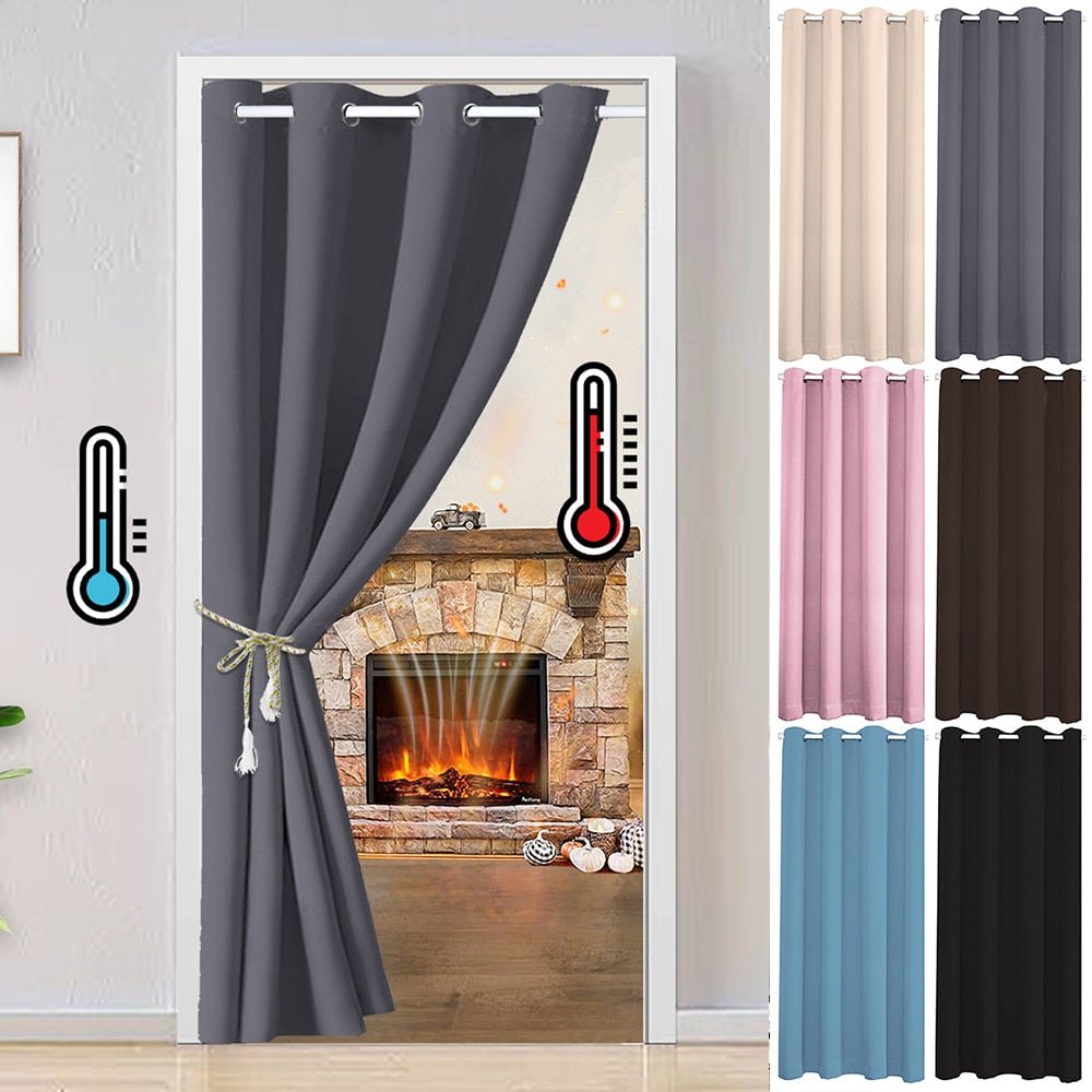 Blackout Door Curtains Panel Solid Thermal Insulated Curtains