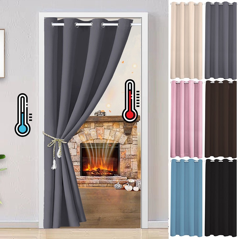 Blackout Door Curtains Panel – Solid Thermal Insulated Curtains, Eyelet Living Room Decor, Window Drapes, Bedroom Divider, Ring Top Design - DormVibes