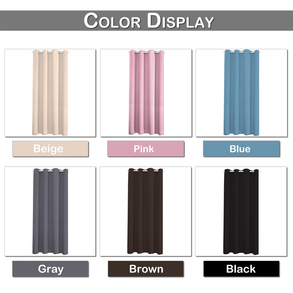 Blackout Door Curtains Panel – Solid Thermal Insulated Curtains, Eyelet Living Room Decor, Window Drapes, Bedroom Divider, Ring Top Design - DormVibes