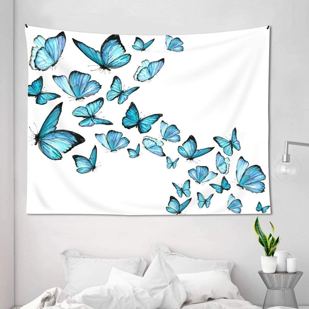 Blue Butterflies Tapestry - DormVibes