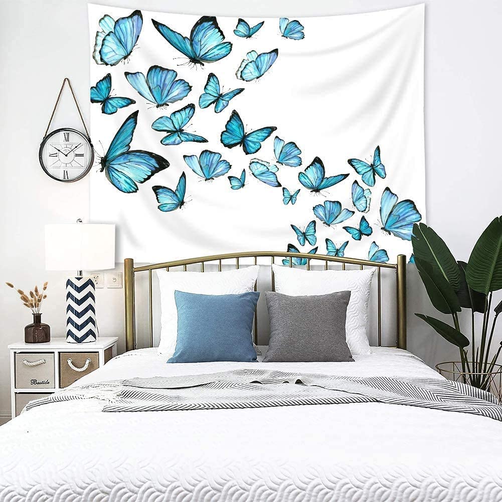 Blue Butterflies Tapestry - DormVibes