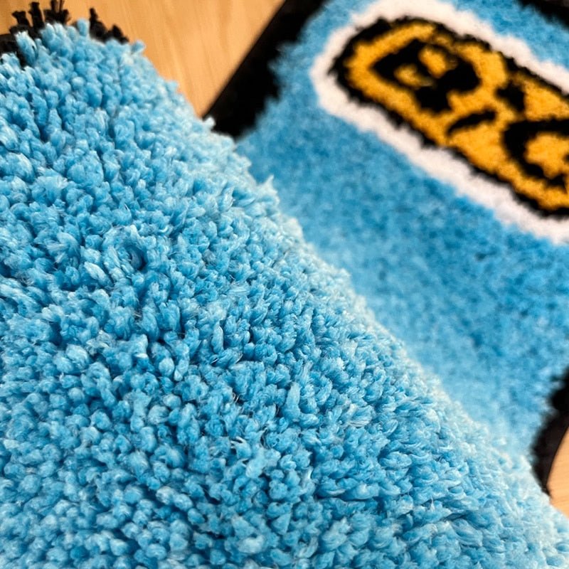 Blue Lighter Tufted Rug – Retro Rainbow Fluffy Design, Anti-Slip Bath Mat, Bedroom and Living Room Home Decor, Nonslip Bathroom Rug - DormVibes