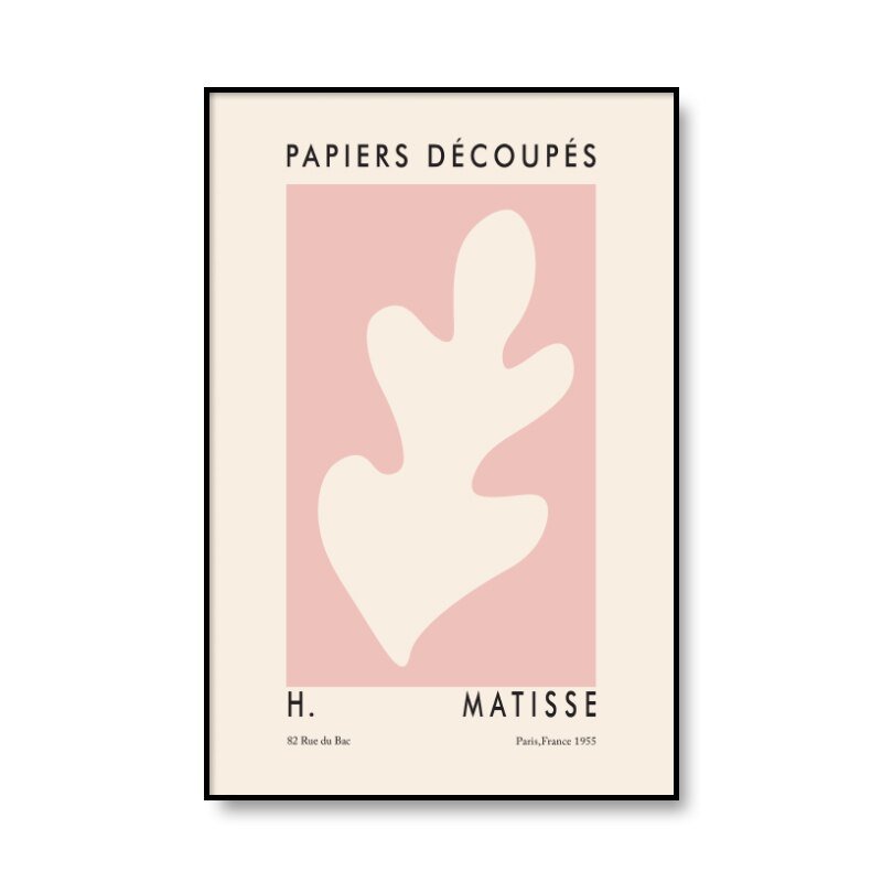 Boho Chic Matisse Leaf Canvas Wall Art for Aesthetic Room Decor - DormVibes