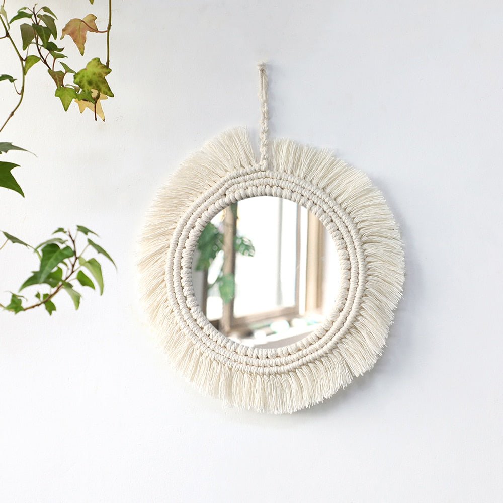 Boho Macrame Mirror: Wall Decoration for Bedroom, Living Room, Baby Room & Nursery - DormVibes