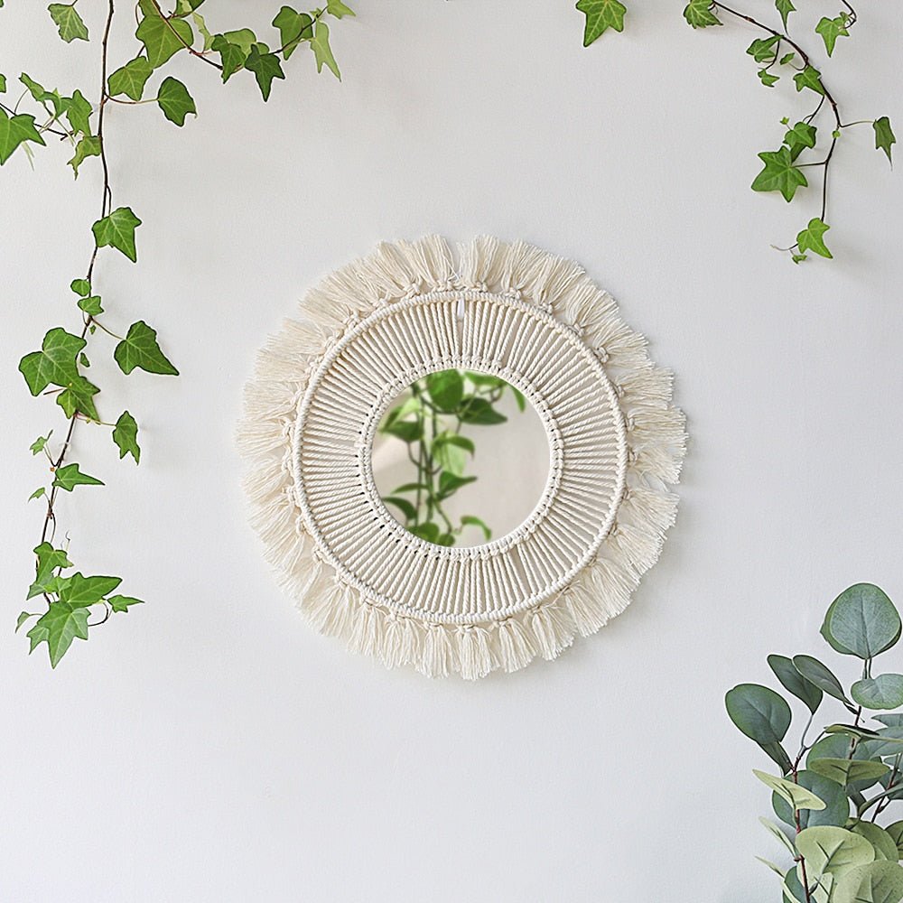 Boho Macrame Mirror: Wall Decoration for Bedroom, Living Room, Baby Room & Nursery - DormVibes