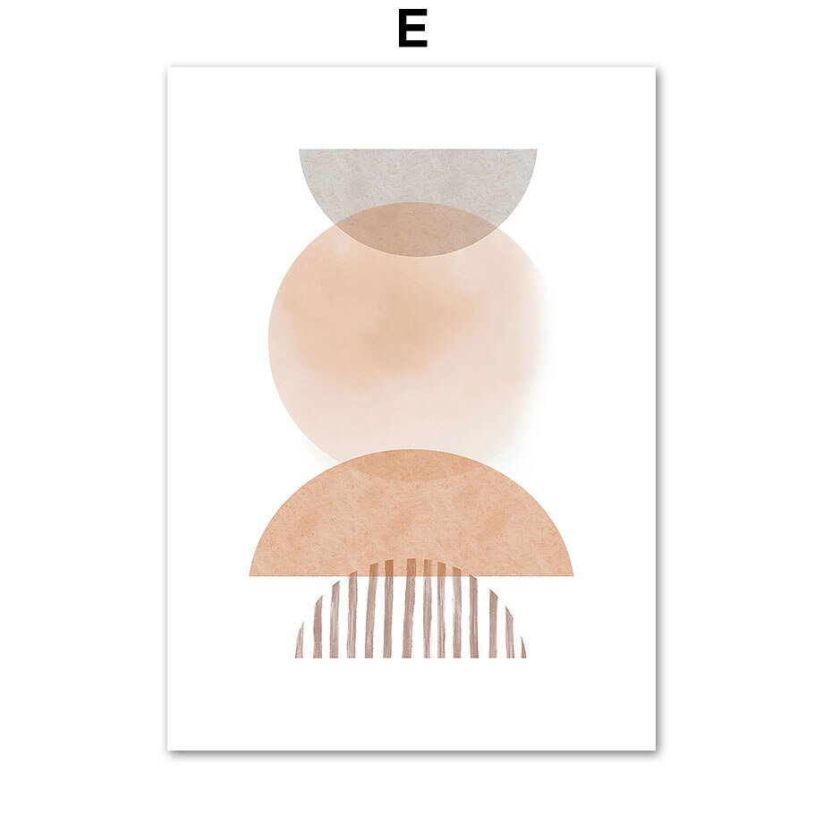 Boho Minimalist Geometric Color Block Shapes Wall Art Set - DormVibes