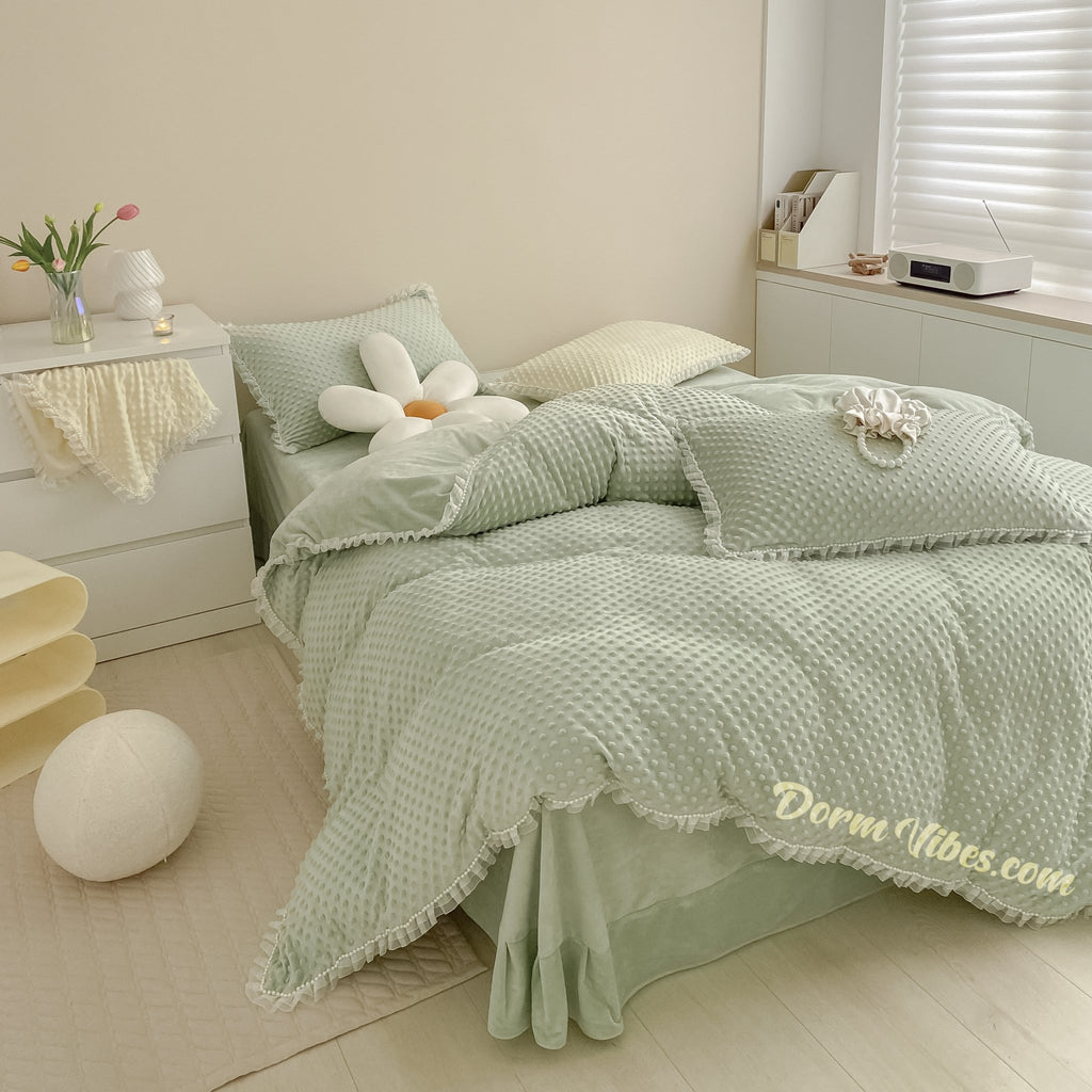 Bubbles and Pearls Bed Set - DormVibes