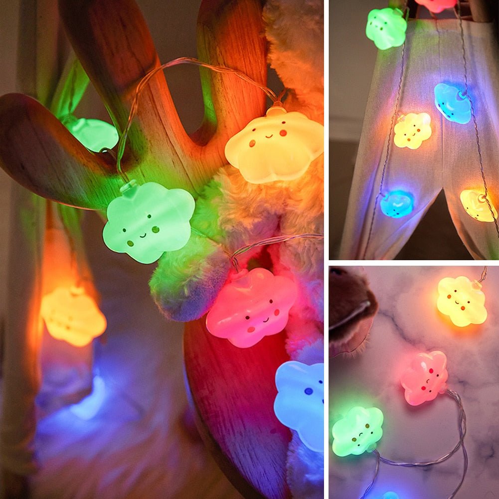 Cartoon Smile Cloud LED String Light - DormVibes