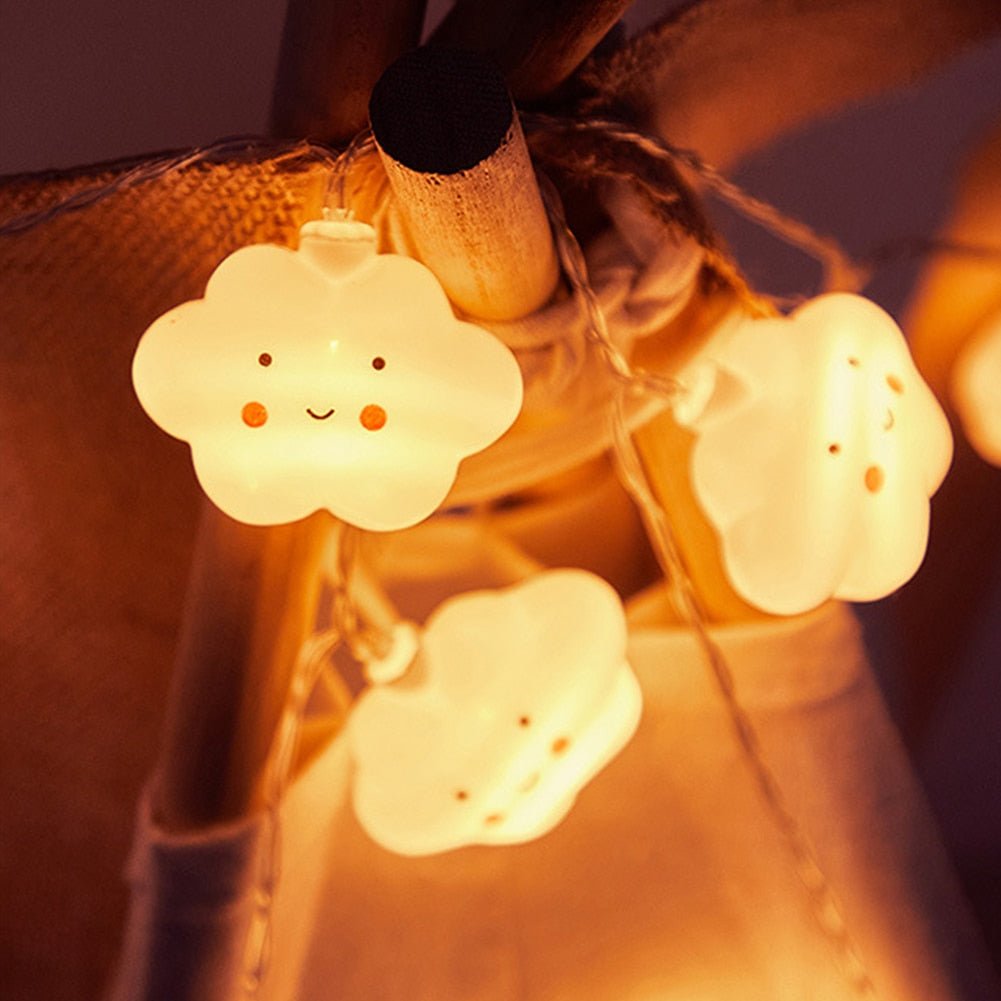 Cartoon Smile Cloud LED String Light - DormVibes