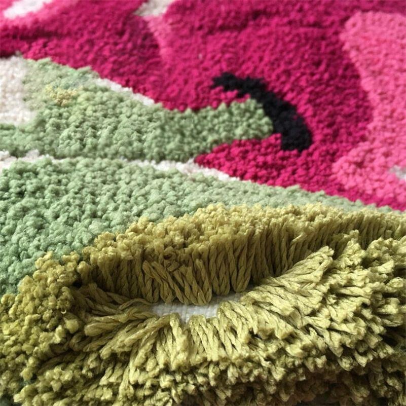 Charming Cherry Tufted Door Mat - Soft and Fluffy Absorbent Rug for Bathroom, Kitchen, and Entrance - DormVibes