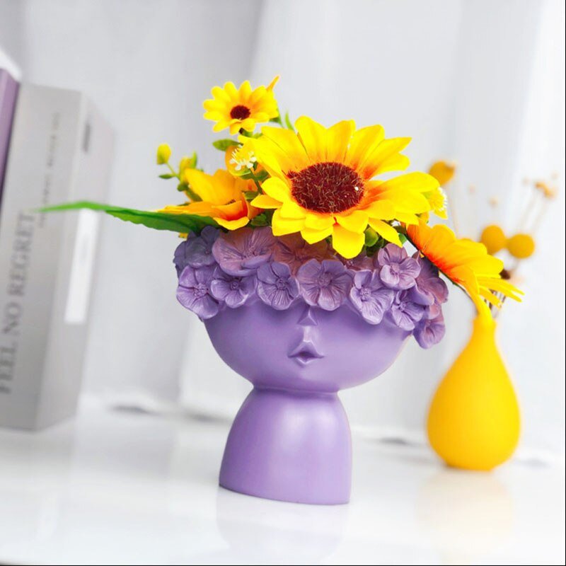 Charming Resin Vase with Flower Hairdo and Art Ornaments Storage Box –  DormVibes