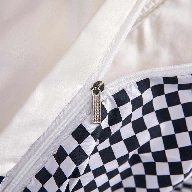 Checkered Bed Set - DormVibes