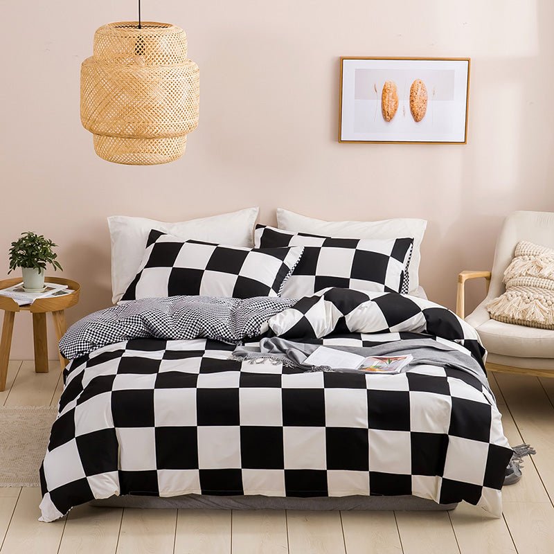 Checkered Bed Set - DormVibes