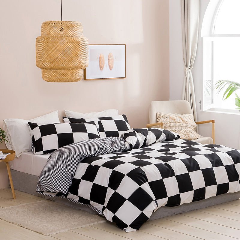 Checkered Bed Set - DormVibes