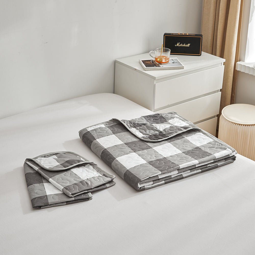 Checkered Bedspread Set - DormVibes