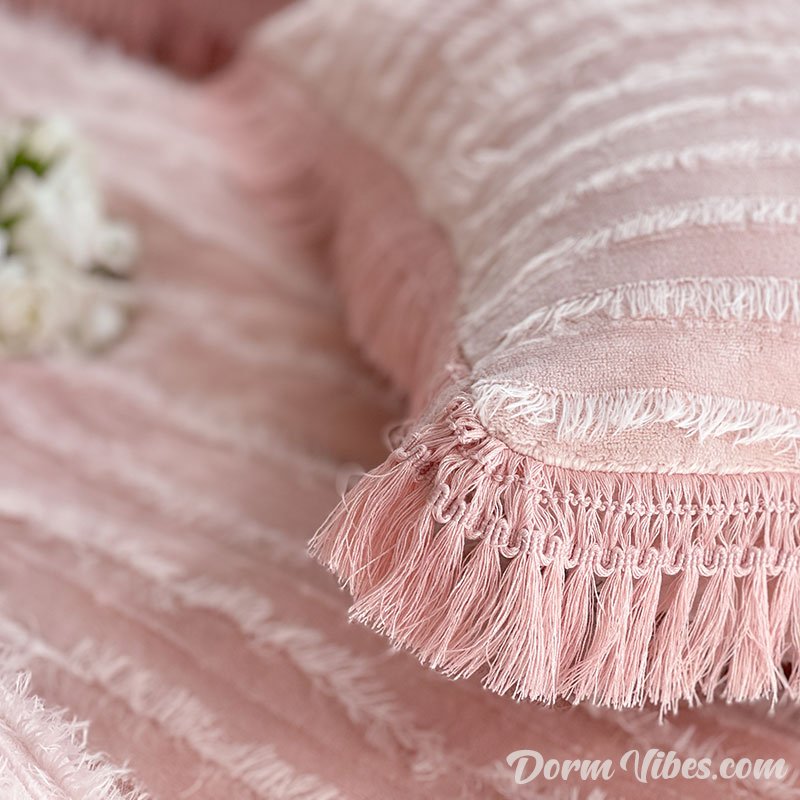 Chenille Fringe Bed Set - DormVibes