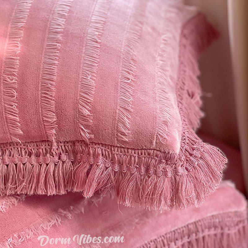 Chenille Fringe Bed Set - DormVibes