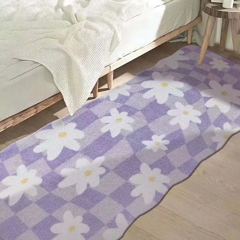 Chic Long Carpets & Checkered Flower Rugs for Home Decor - DormVibes