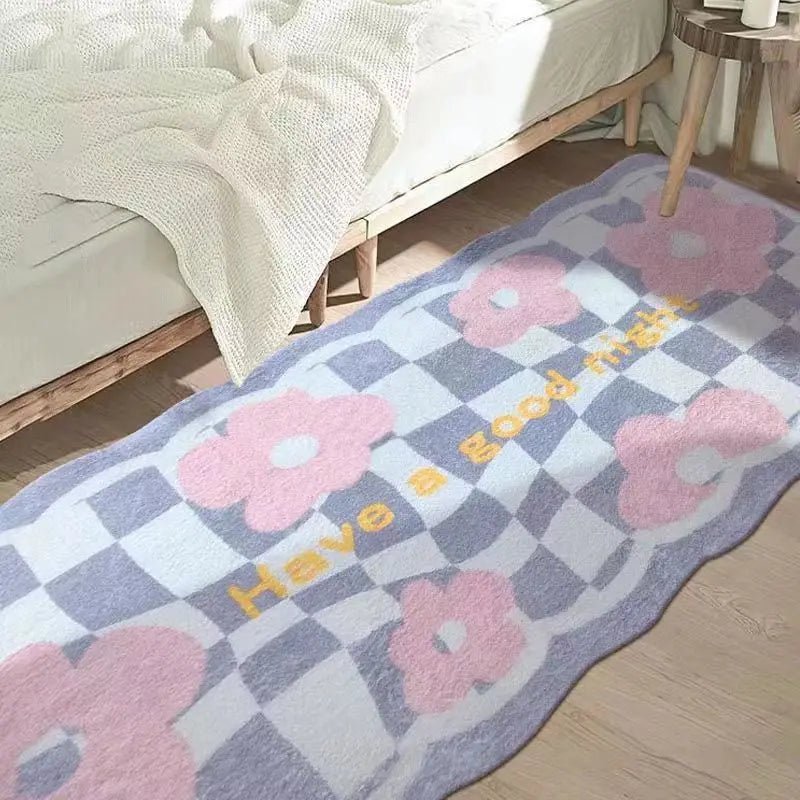 Chic Long Carpets & Checkered Flower Rugs for Home Decor - DormVibes