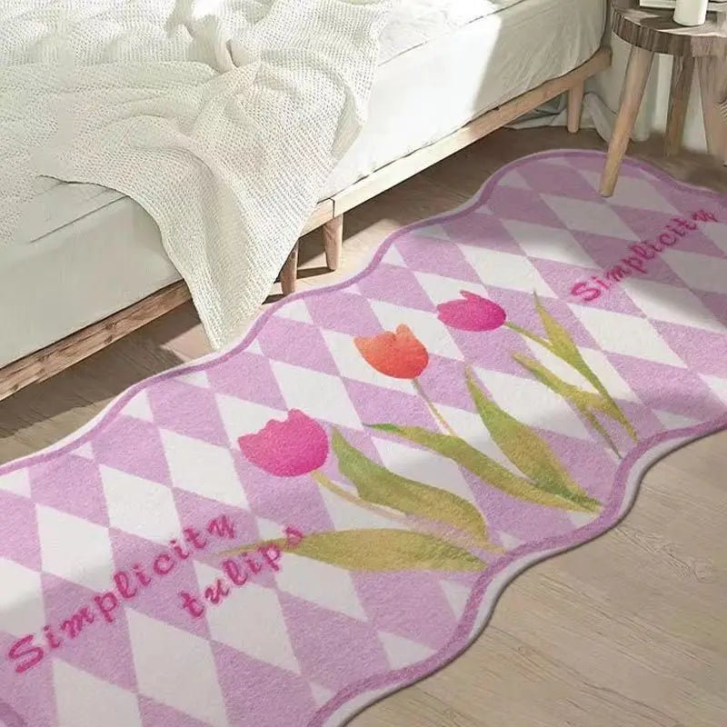 Chic Long Carpets & Checkered Flower Rugs for Home Decor - DormVibes