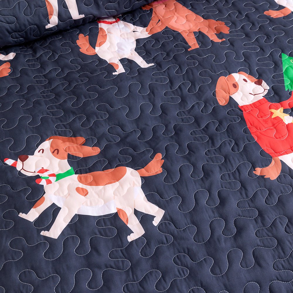 Christmas Dogs Bedspread Set - DormVibes