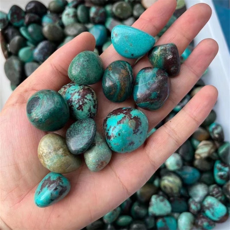 Chrysocolla Tumbled Blue Crystals and Green Crystals - DormVibes