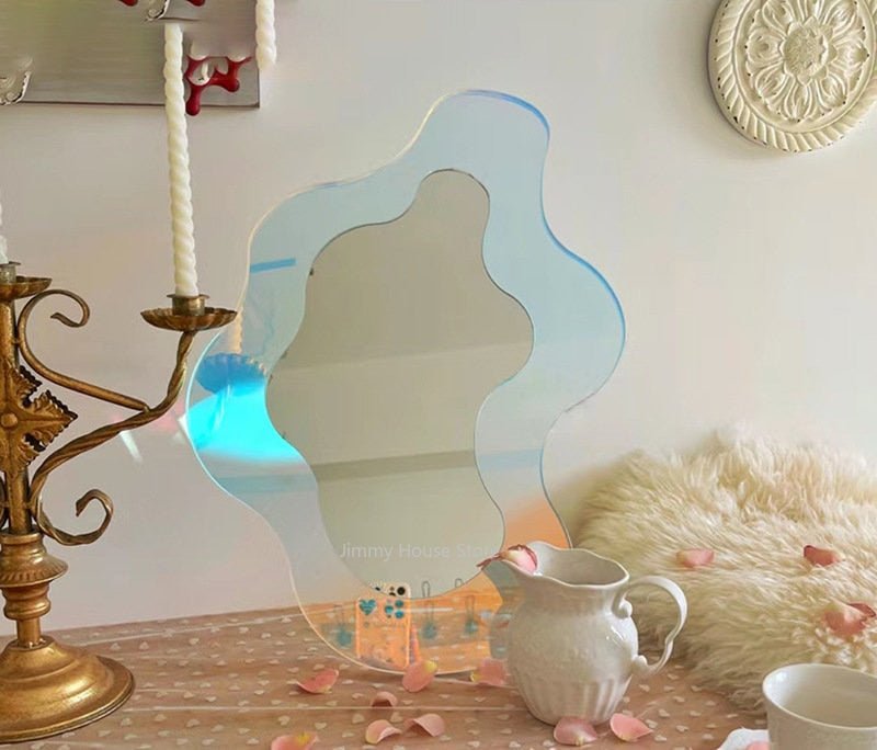 Colorful Acrylic Flower Mirror - Decorative Standing Mirror for Bedroom, Living Room, and Makeup Vanity - DormVibes