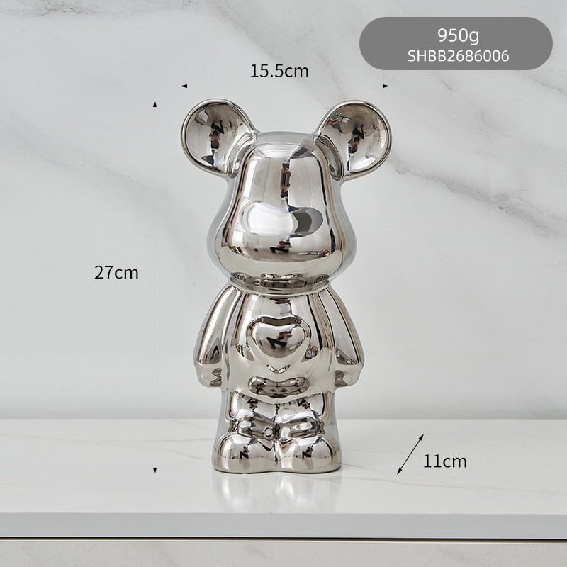 Colorful Ceramic Bear Sculpture and Statue Piggy Bank Desk Ornament - DormVibes