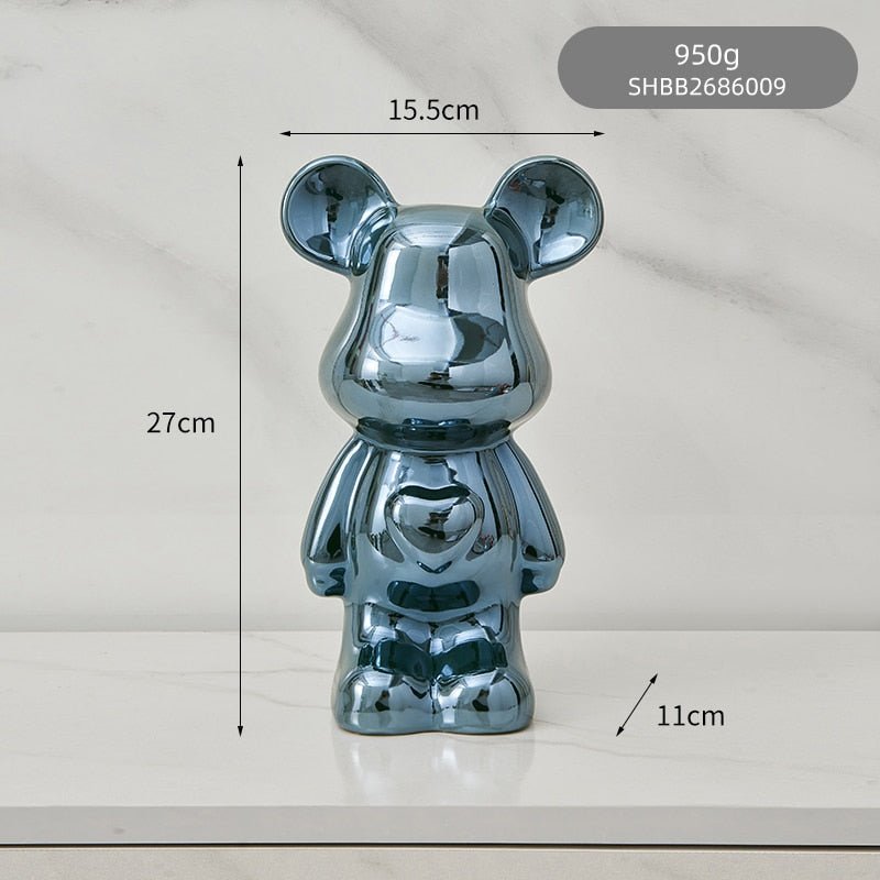 Colorful Ceramic Bear Sculpture and Statue Piggy Bank Desk Ornament - DormVibes
