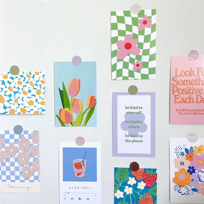 Colorful Flower Tulip Postcards Collage Kit - DormVibes