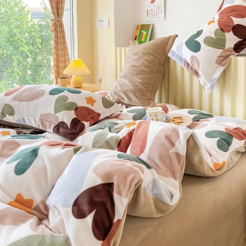 Colorful Hearts Bed Set - DormVibes