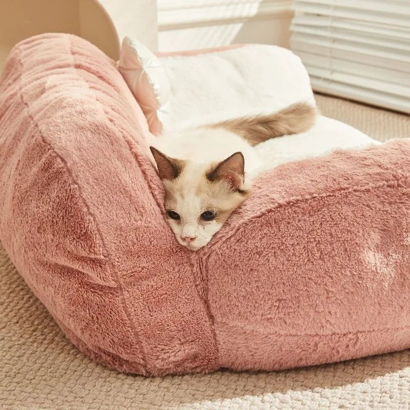 Cozy Plush Pet Bed: Perfect for Cats & Dogs - DormVibes