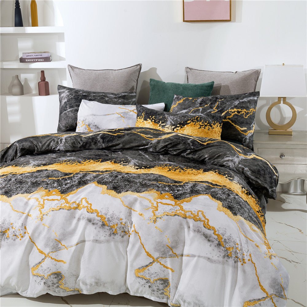Crackled Marble Bed Set - DormVibes