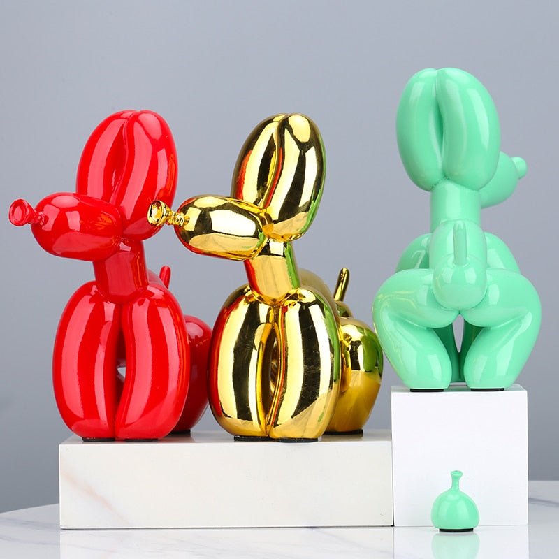 Creative Balloon Dog Pooping Funny Statue Desk Ornament - DormVibes