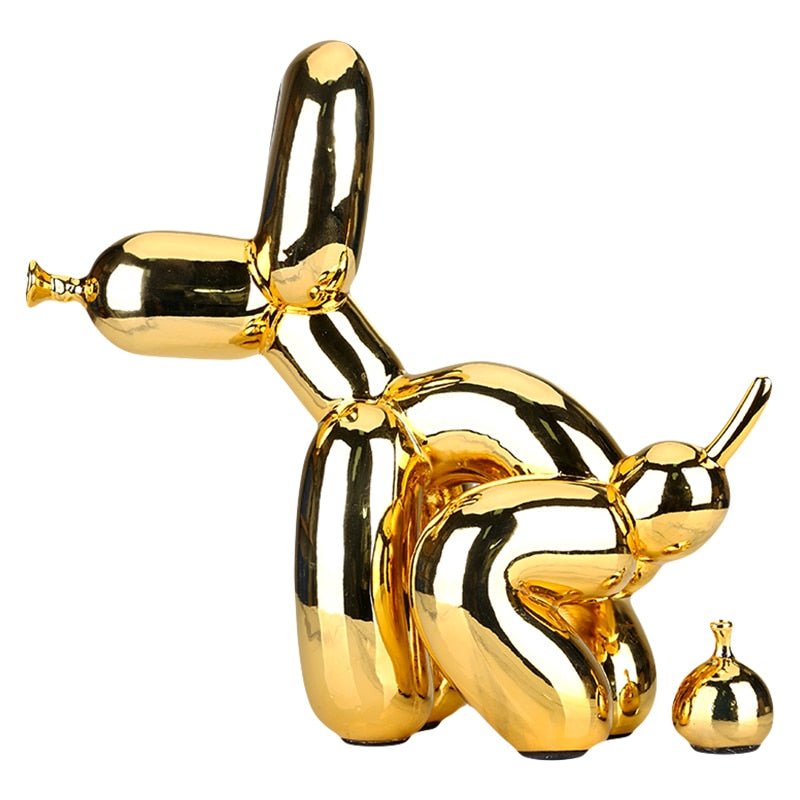Creative Balloon Dog Pooping Funny Statue Desk Ornament - DormVibes