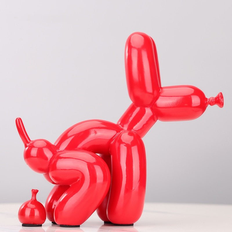 Creative Balloon Dog Pooping Funny Statue Desk Ornament - DormVibes