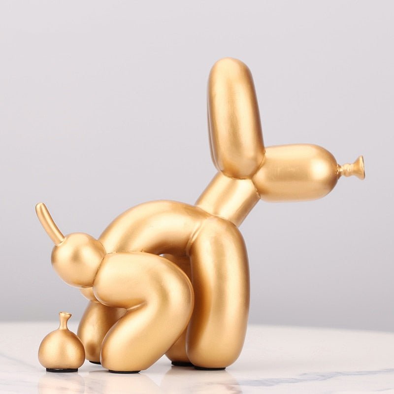Creative Balloon Dog Pooping Funny Statue Desk Ornament - DormVibes