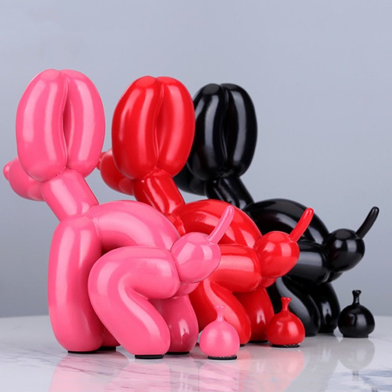 Creative Balloon Dog Pooping Funny Statue Desk Ornament - DormVibes
