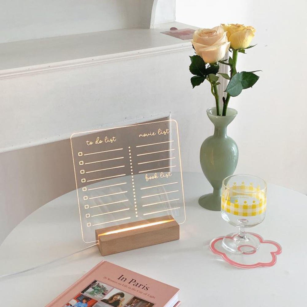 Cool Note Board Creative Cute Bear Transparent USB Acrylic Note Board: Daily Message M ...