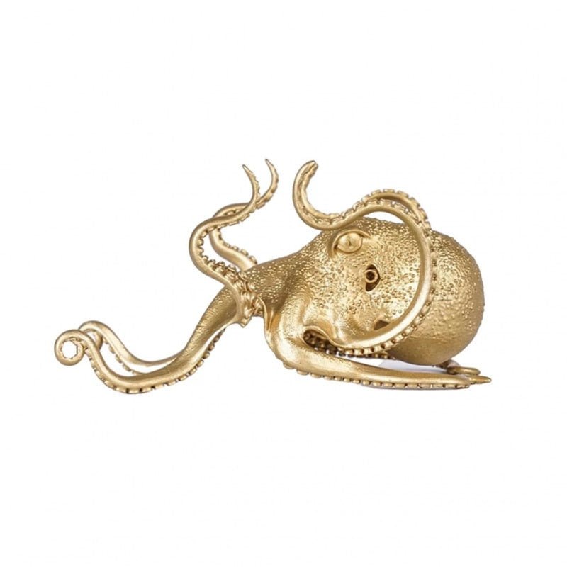 Creative Golden Octopus Mobile Phone Stand Desk Ornament - DormVibes