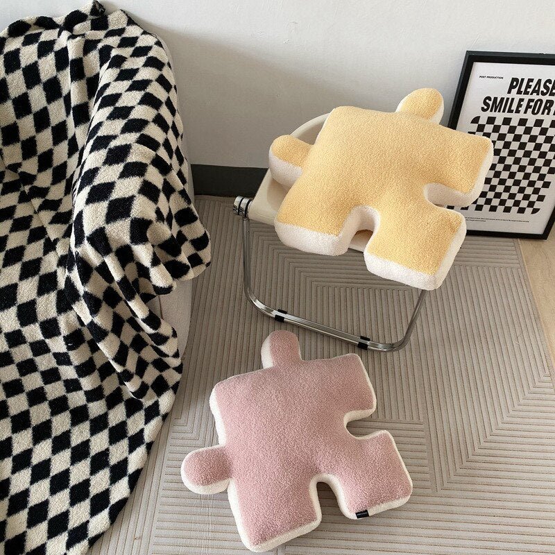 Creative Puzzle Shaped Pillow with Filling Spliceable Cushion for Ba DormVibes