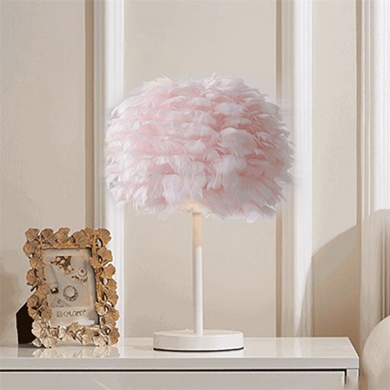 Creative Table Lamps Feather Desk Contemporary Lighting - DormVibes