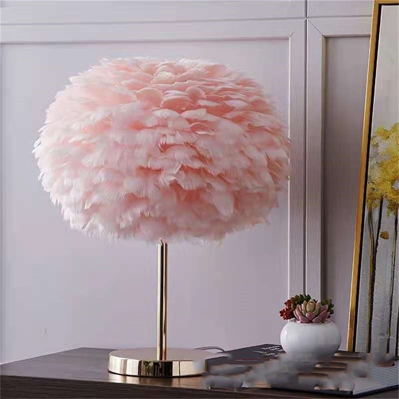 Creative Table Lamps Feather Desk Contemporary Lighting - DormVibes