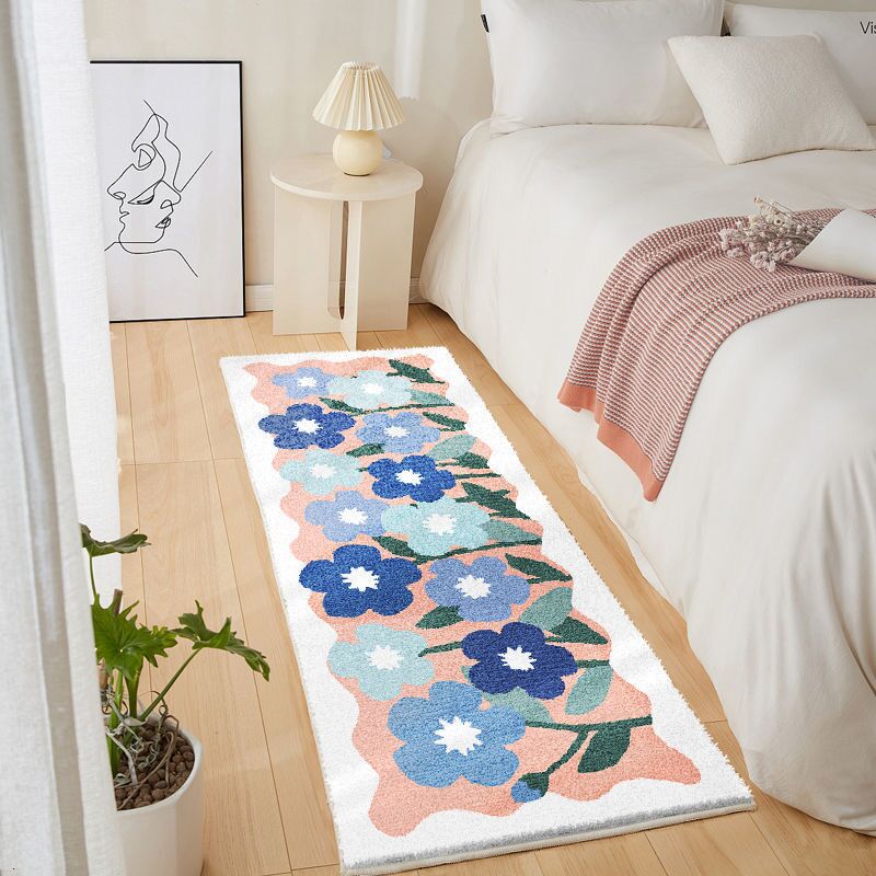 Crochet Style Fluffy Bedroom Carpet: Cute, Non-Slip Rug Featuring Flower and Animal Designs for Living Rooms and More - DormVibes