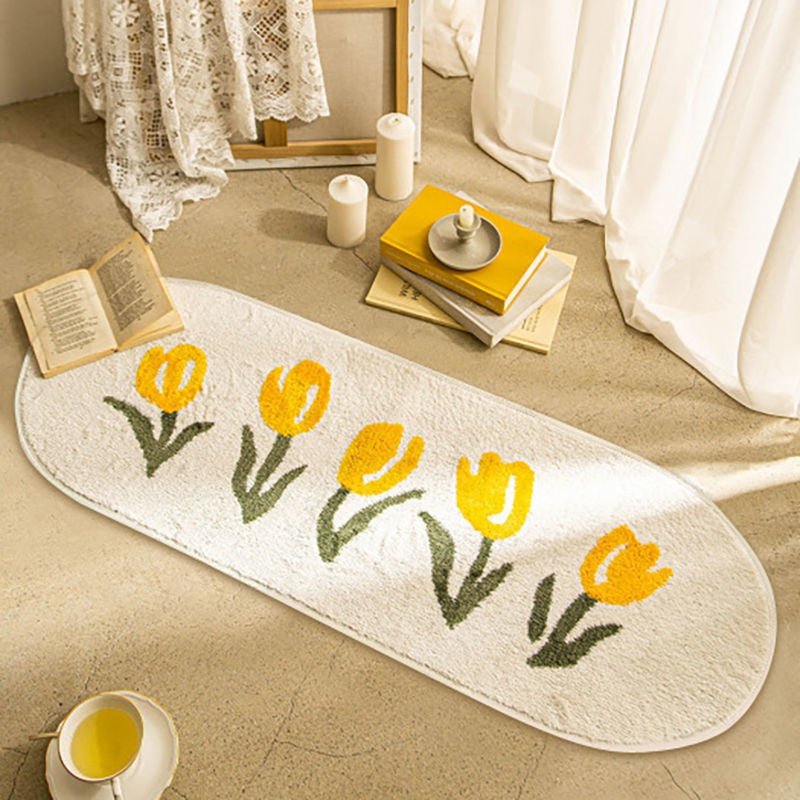 Crochet Style Fluffy Bedroom Carpet: Cute, Non-Slip Rug Featuring Flower and Animal Designs for Living Rooms and More - DormVibes