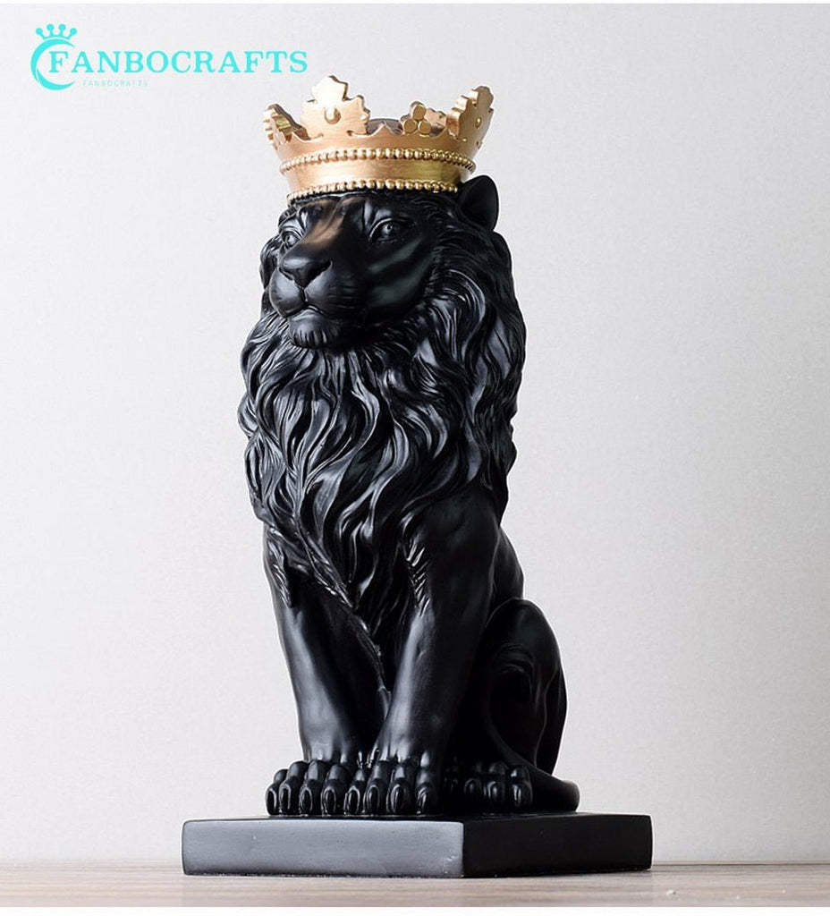 Crown Lions Figurine Desk Ornament - DormVibes
