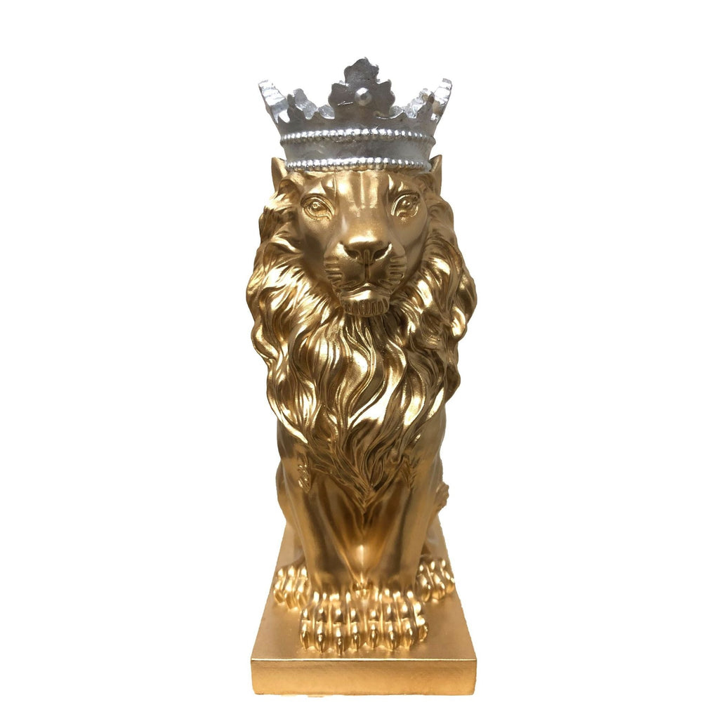 Crown Lions Figurine Desk Ornament - DormVibes