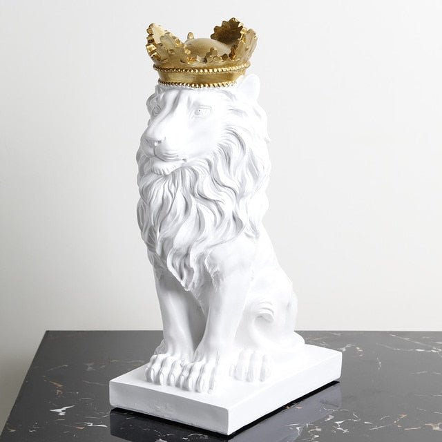 Crown Lions Figurine Desk Ornament - DormVibes