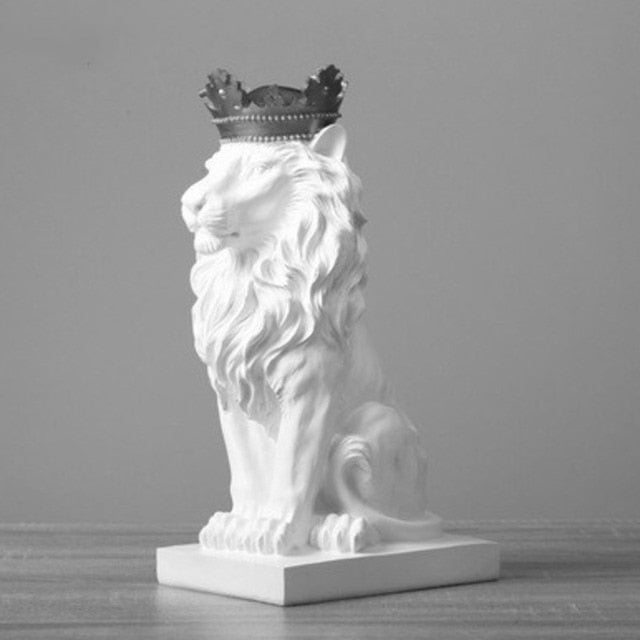 Crown Lions Figurine Desk Ornament - DormVibes