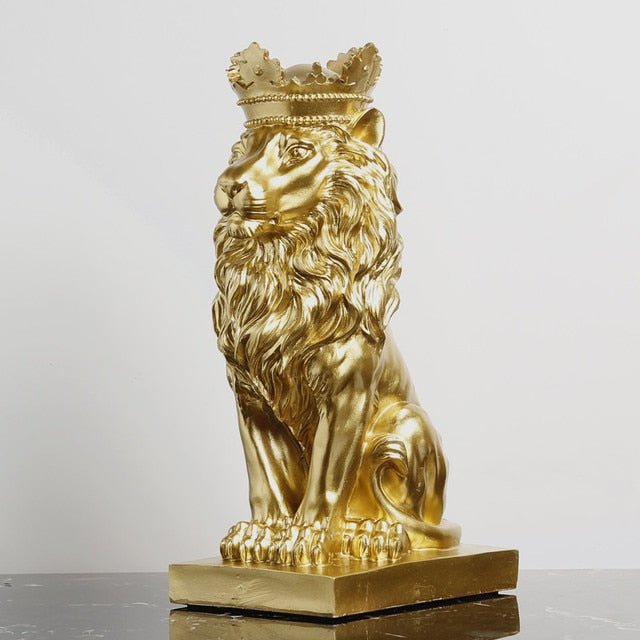 Crown Lions Figurine Desk Ornament - DormVibes